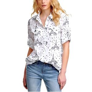 Karl Lagerfeld Paris - Printed Whimsical Button Down - Size S - New Without Tags